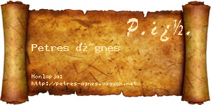 Petres Ágnes névjegykártya