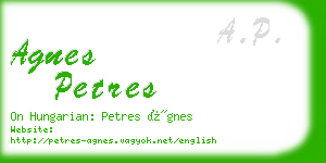 agnes petres business card